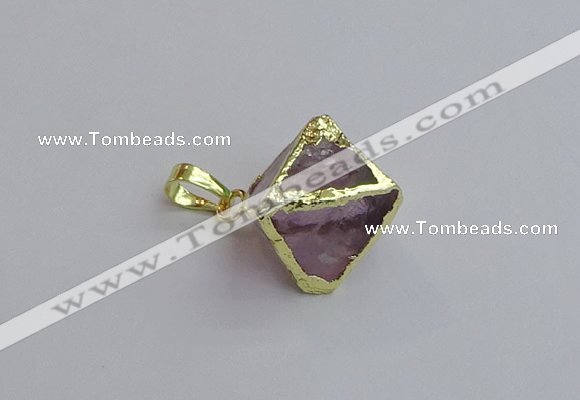 NGP7554 20*22mm amethyst gemstone pendants wholesale