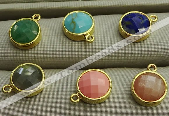 NGP7566 12mm coin mixed gemstone pendants wholesale