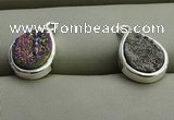 NGP7578 10*14mm flat teardrop plated druzy agate pendants wholesale