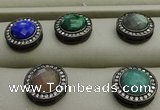 NGP7585 16mm coin mixed gemstone pendants wholesale