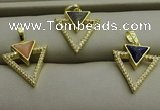 NGP7605 16*19mm arrowhead mixed gemstone pendants wholesale