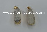 NGP8500 15*33mm - 17*40mm flat teardrop druzy agate pendants