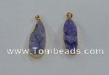 NGP8502 15*33mm - 17*40mm flat teardrop druzy agate pendants