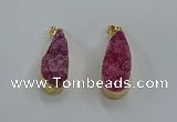 NGP8504 15*33mm - 17*40mm flat teardrop druzy agate pendants