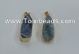 NGP8505 15*33mm - 17*40mm flat teardrop druzy agate pendants