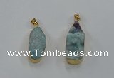 NGP8506 15*33mm - 17*40mm flat teardrop druzy agate pendants