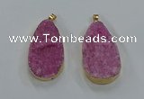 NGP8515 25*48mm - 27*52mm flat teardrop druzy agate pendants