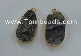 NGP8519 25*48mm - 27*52mm flat teardrop druzy agate pendants