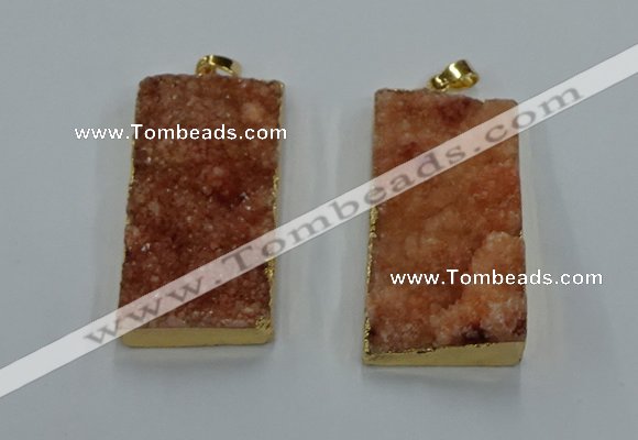 NGP8522 25*50mm - 27*53mm rectangle druzy agate pendants