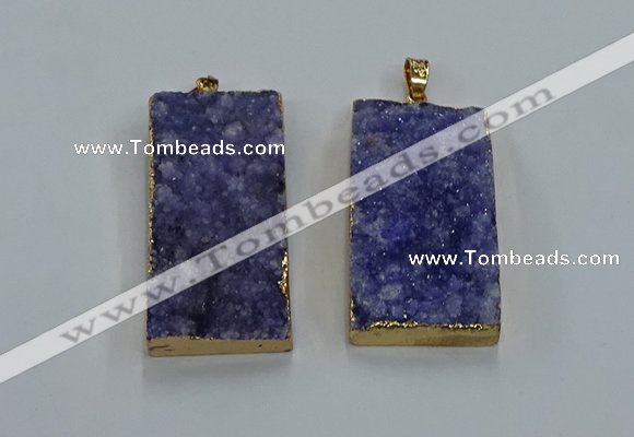 NGP8523 25*50mm - 27*53mm rectangle druzy agate pendants