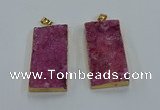 NGP8525 25*50mm - 27*53mm rectangle druzy agate pendants