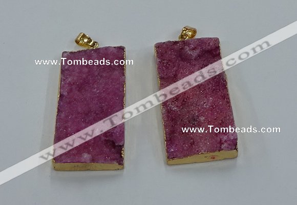 NGP8525 25*50mm - 27*53mm rectangle druzy agate pendants