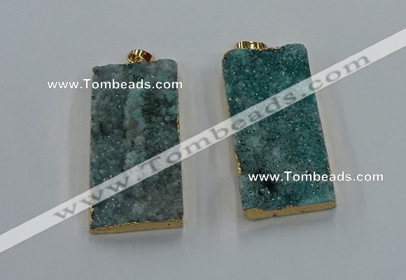 NGP8527 25*50mm - 27*53mm rectangle druzy agate pendants