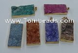 NGP8530 25*50mm - 27*53mm rectangle druzy agate pendants