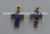 NGP8534 22*30mm - 25*35mm cross druzy agate pendants wholesale