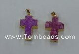 NGP8535 22*30mm - 25*35mm cross druzy agate pendants wholesale