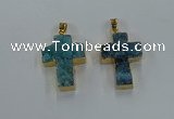 NGP8537 22*30mm - 25*35mm cross druzy agate pendants wholesale