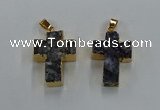 NGP8540 22*30mm - 25*35mm cross druzy agate pendants wholesale