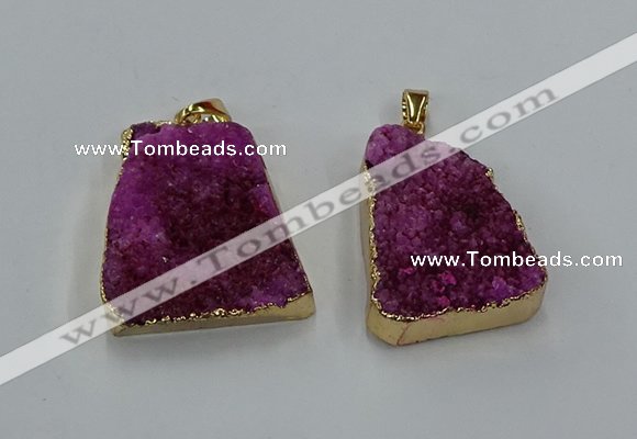 NGP8546 25*33mm - 30*35mm trapezoid druzy agate pendants