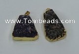 NGP8550 25*33mm - 30*35mm trapezoid druzy agate pendants