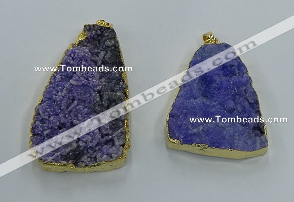 NGP8565 28*45mm - 35*50mm freeform druzy agate pendants wholesale