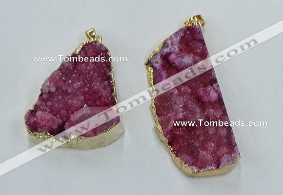 NGP8567 28*45mm - 35*50mm freeform druzy agate pendants wholesale