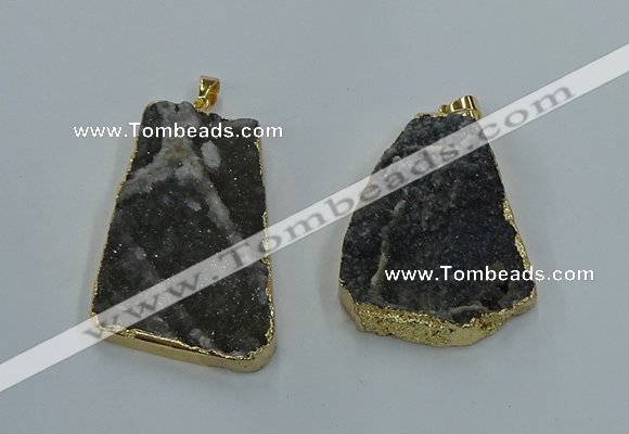 NGP8571 28*45mm - 35*50mm freeform druzy agate pendants wholesale