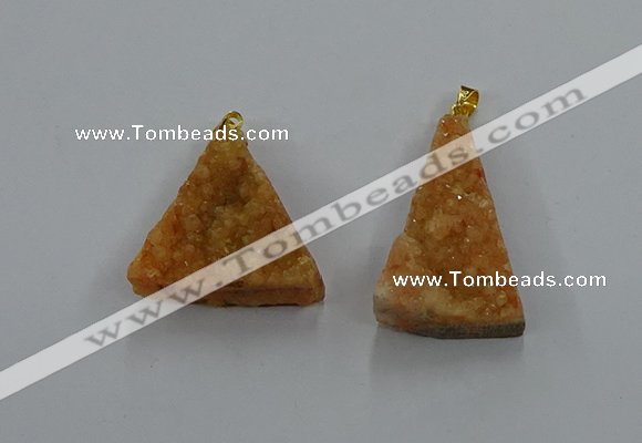 NGP8575 18*25mm - 25*40mm triangle druzy agate pendants wholesale