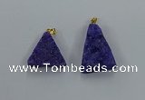 NGP8576 18*25mm - 25*40mm triangle druzy agate pendants wholesale