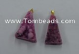 NGP8578 18*25mm - 25*40mm triangle druzy agate pendants wholesale