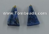 NGP8581 18*25mm - 25*40mm triangle druzy agate pendants wholesale