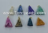 NGP8583 18*25mm - 25*40mm triangle druzy agate pendants wholesale