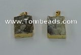 NGP8585 18*25mm rectangle druzy agate pendants wholesale