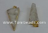 NGP8593 13*40mm - 20*35mm triangle druzy agate pendants wholesale