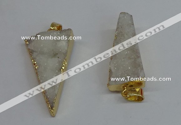 NGP8593 13*40mm - 20*35mm triangle druzy agate pendants wholesale