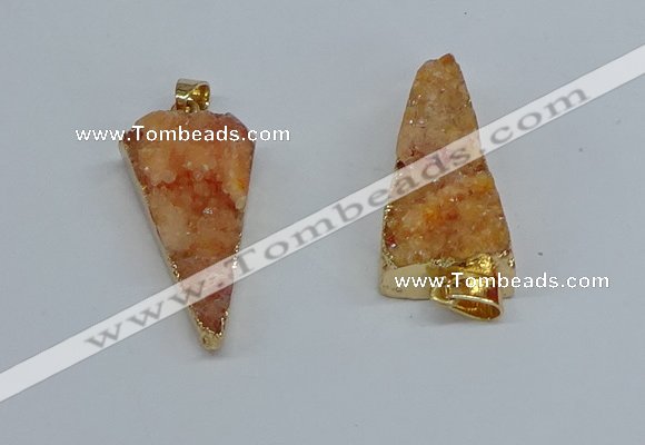 NGP8594 13*40mm - 20*35mm triangle druzy agate pendants wholesale