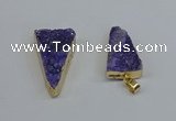 NGP8595 13*40mm - 20*35mm triangle druzy agate pendants wholesale