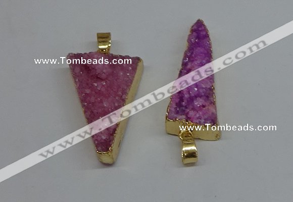 NGP8596 13*40mm - 20*35mm triangle druzy agate pendants wholesale