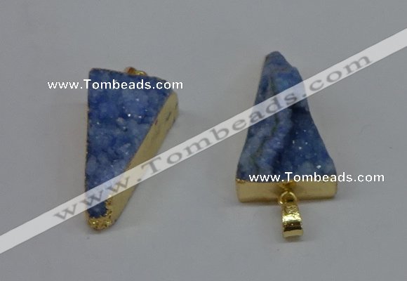 NGP8598 13*40mm - 20*35mm triangle druzy agate pendants wholesale