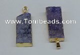 NGP8606 15*35mm - 16*40mm rectangle druzy agate pendants wholesale