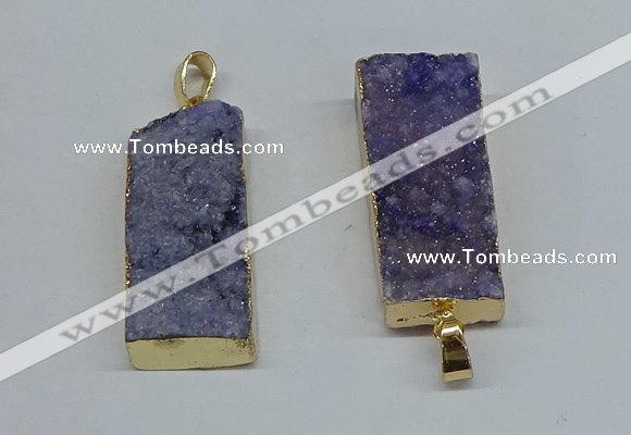 NGP8606 15*35mm - 16*40mm rectangle druzy agate pendants wholesale