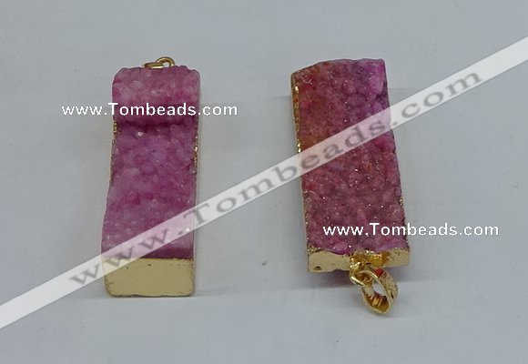 NGP8608 15*35mm - 16*40mm rectangle druzy agate pendants wholesale