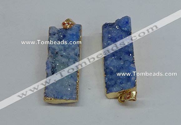 NGP8609 15*35mm - 16*40mm rectangle druzy agate pendants wholesale