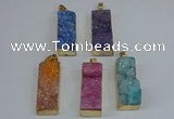 NGP8613 15*35mm - 16*40mm rectangle druzy agate pendants wholesale