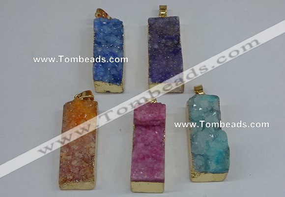 NGP8613 15*35mm - 16*40mm rectangle druzy agate pendants wholesale