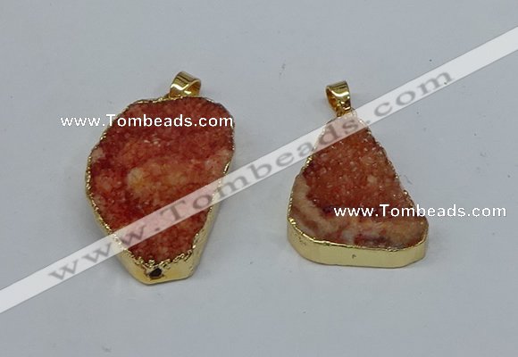 NGP8616 25*30mm - 28*40mm freeform druzy agate pendants wholesale