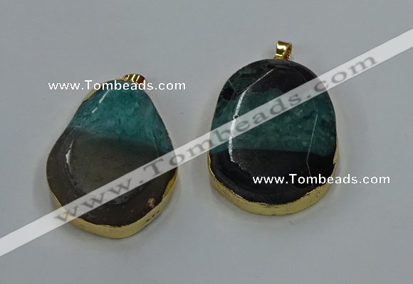 NGP8630 32*45mm - 46*48mm freeform druzy agate pendants wholesale