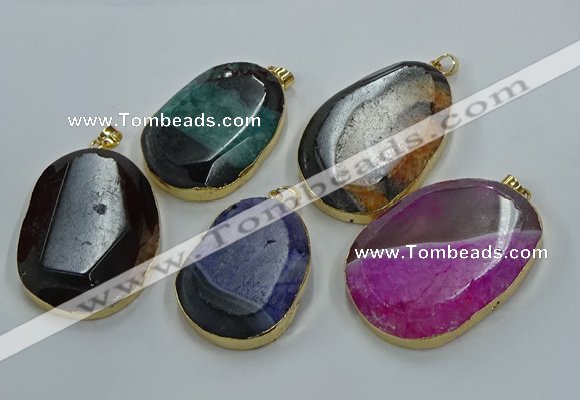 NGP8633 32*45mm - 46*48mm freeform druzy agate pendants wholesale