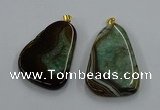 NGP8640 30*45mm - 35*50mm freeform druzy agate pendants wholesale