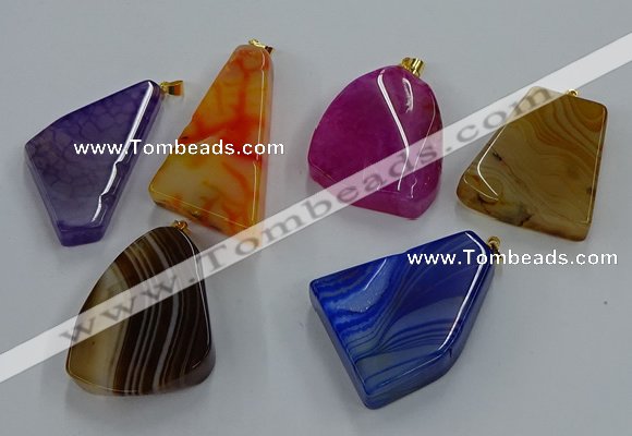 NGP8665 20*40mm - 40*50mm freeform agate pendants wholesale